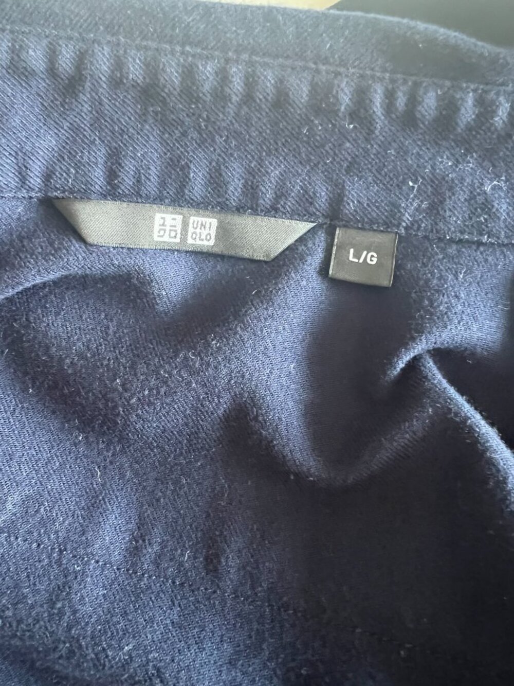 Uniqlo long-sleeve A-line shirt dress in navy - Picture 10 of 14